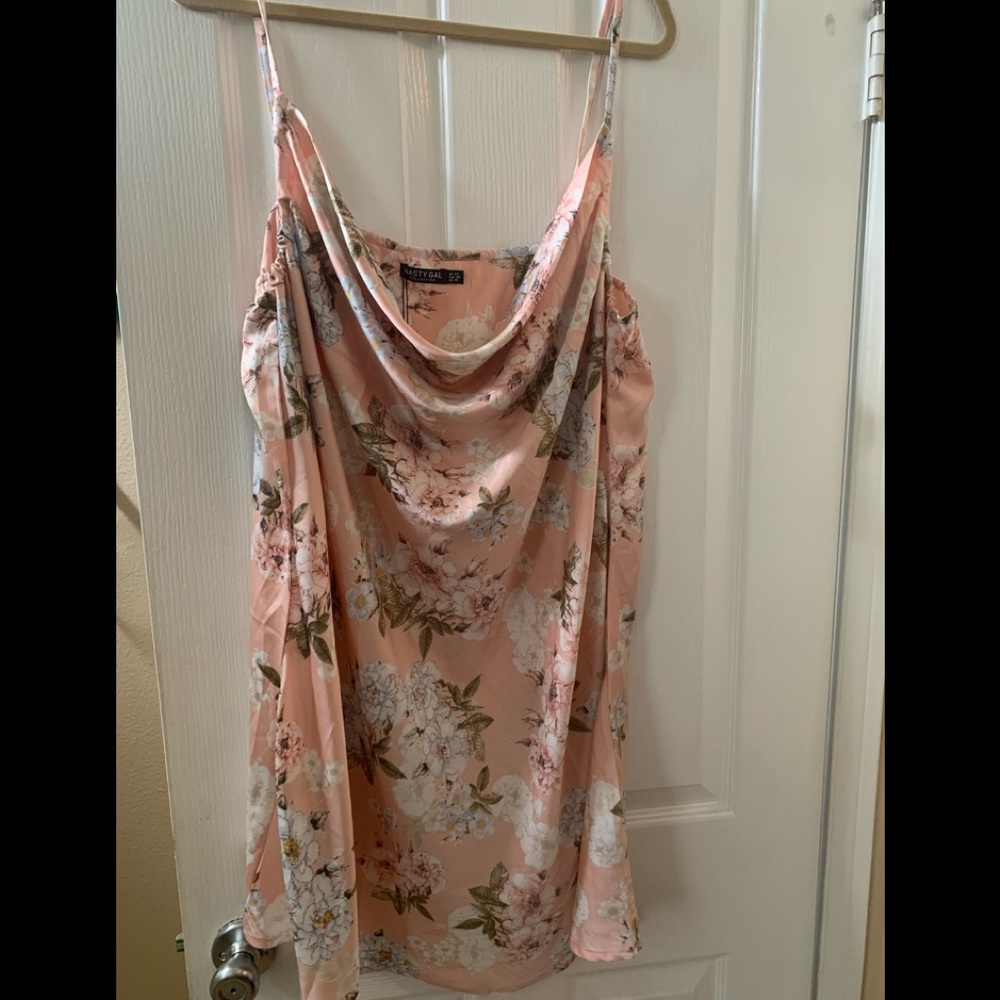 Nasty Gal Cowl neck flower dress